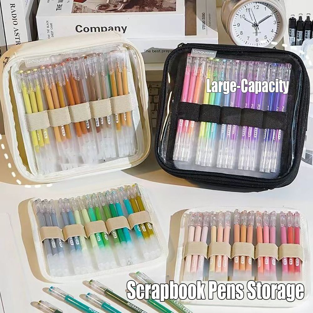 

High Quality Pvc Pen Bag Transparent Large Capacity Pencil Case Visible Student Stationery Pen