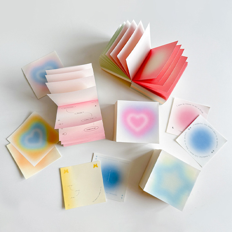 

400Sheets/Pack Gradient Memo Pad Large Capacity Message Notes Decorative Kawaii Diy Journal