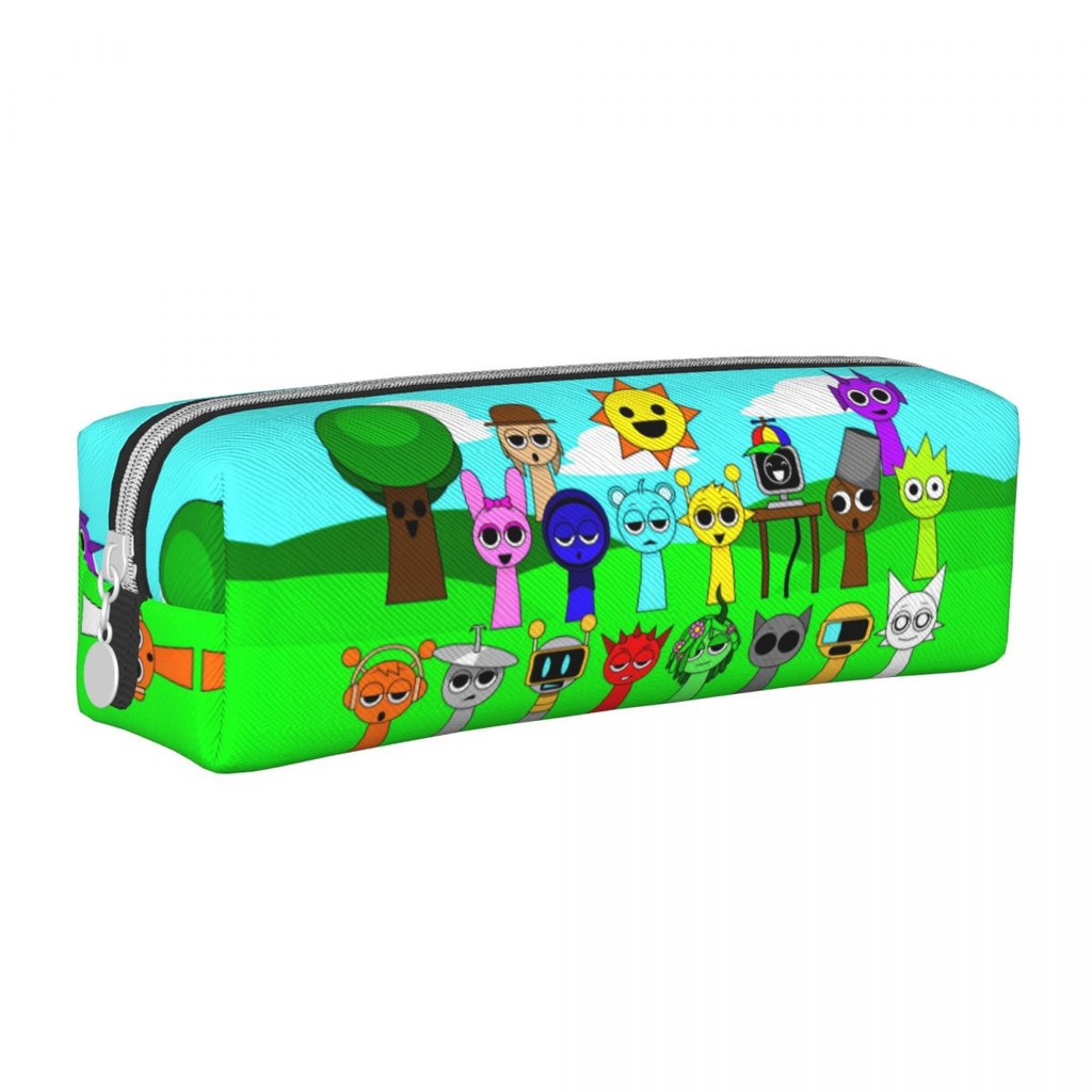 

Sprunki Incredibox Grey Oren Funbot Pencil Case Fun Beats Game Pen Holder Bags Kids Large Storage