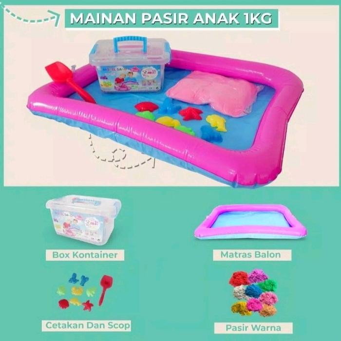 MAINAN PASIR AJAIB 1KG (KOMPLIT) / REFIL PASIR 1KG / MAINAN PASIR AJAIB 1KG / REFIL PASIR 1KG