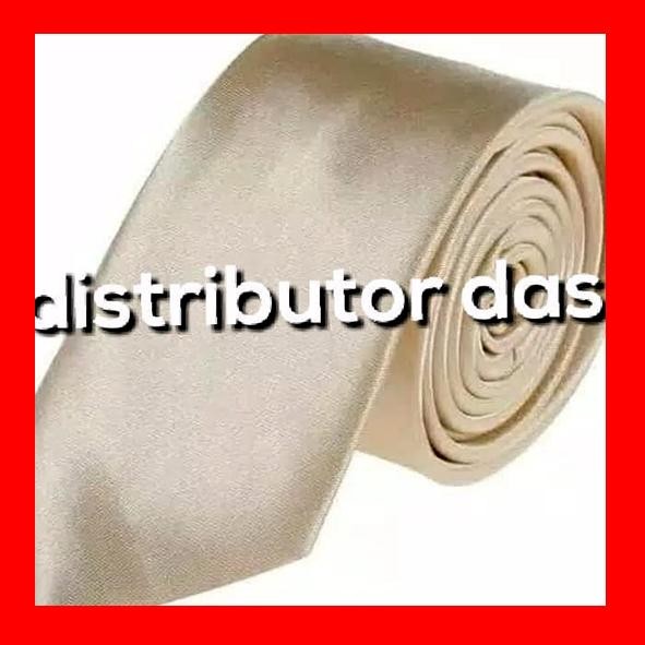 Rawman- Dasi Panjang Pria Polos Import Cream Muda Slim 2 Inch / 5 Cm Grosir