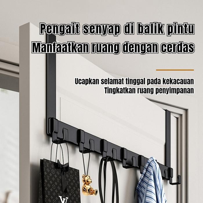 Gantungan Baju Pintu Kamar Tidur Gantungan Aluminium Dapat Disesuaikan Gantungan Rak Dinding Kamar