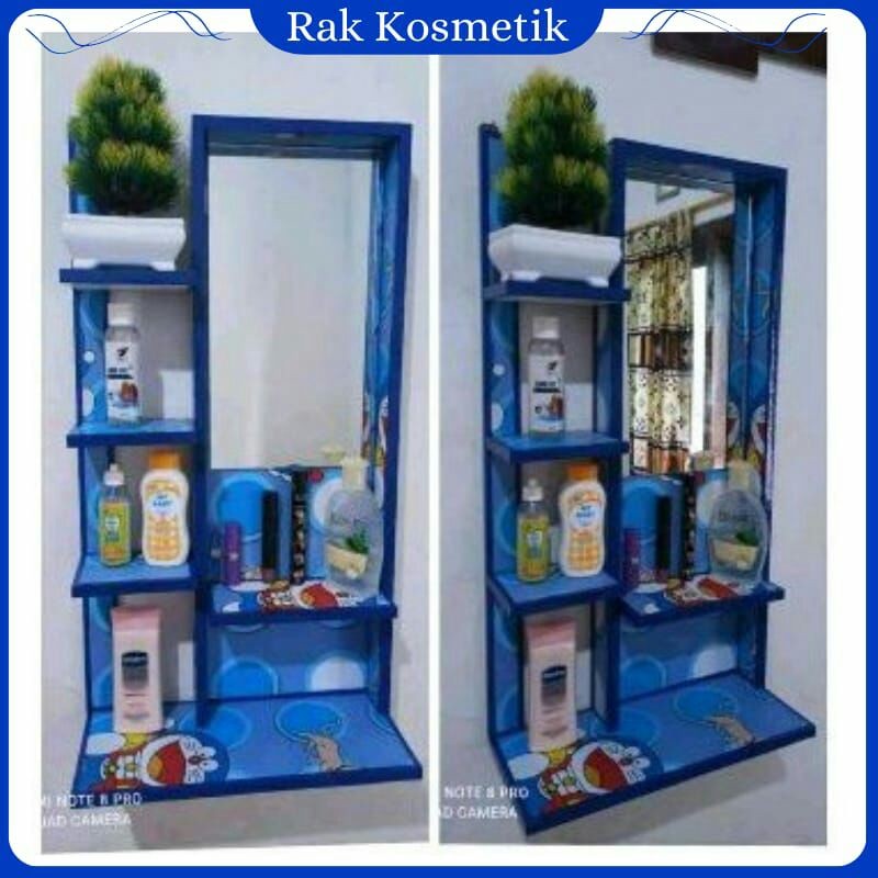 Ruparupa Craft Tolet Tempat Make Mek Up Rak Kosmetik Cermin Kaca Rias Make Up Dinding Gantung Tempel