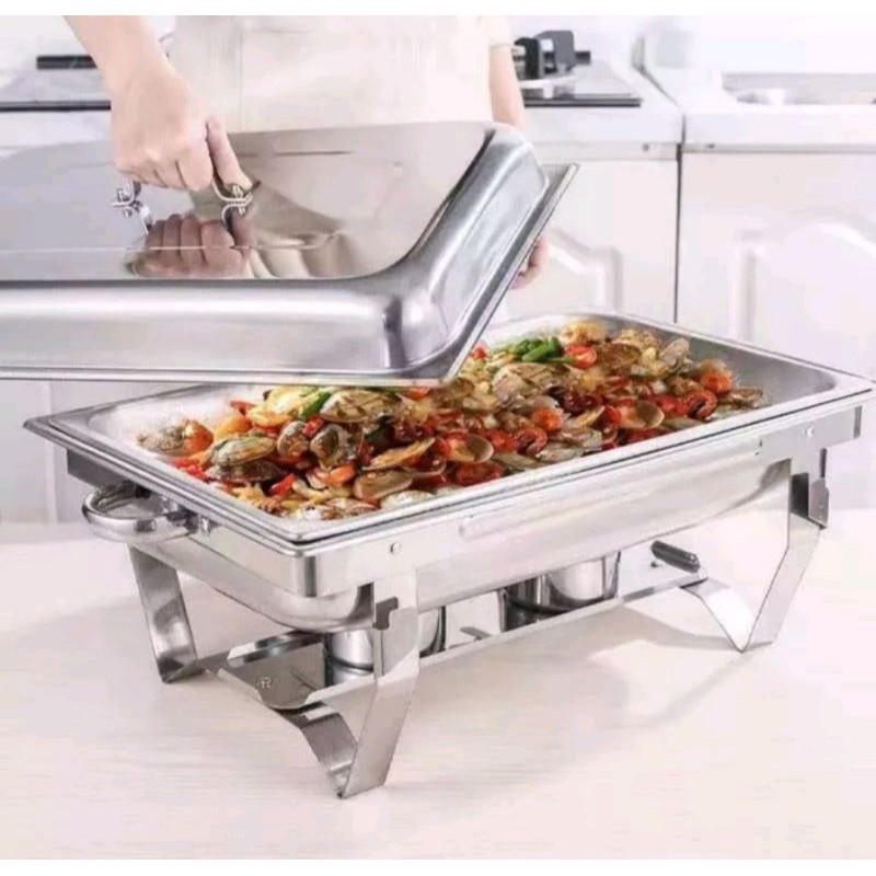 Ruparupa Craft Paket Chafing Dish Jumbo 4 Set / Chafing Dish Prasmanan 4 Set Pemanas Chafing Dish