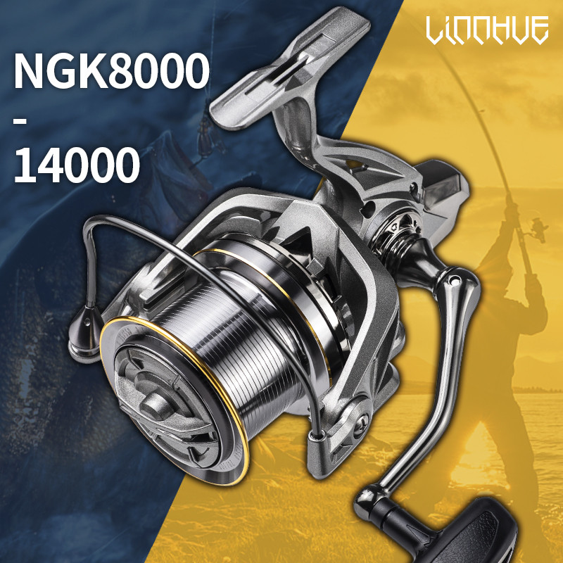 LINNHUE Big Spinning Fishing Reel 8000 9000 10000 12000 14000 Reel Drag 20KG Powerful Reel Saltwater