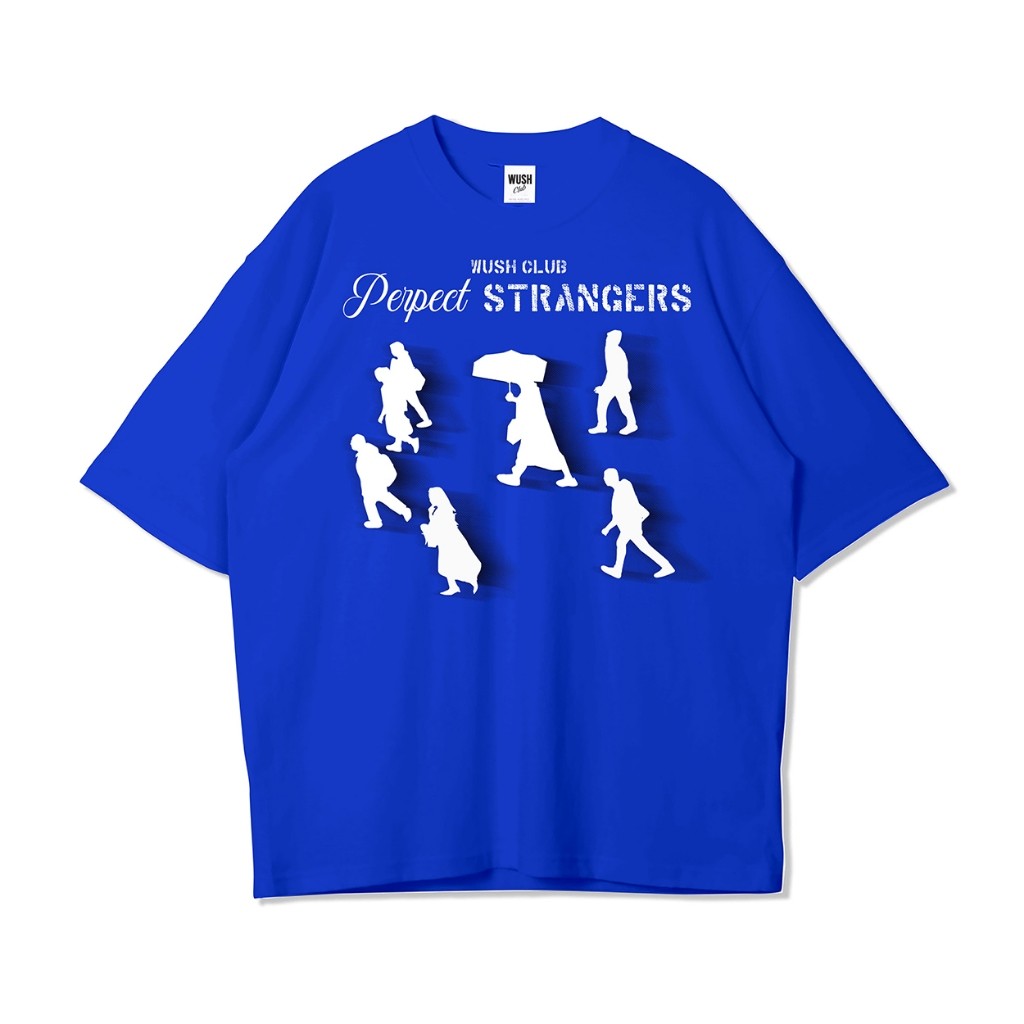 WUSH CLUB  OVERSIZED BAJU KAOS DISTRO PRIA WANITA OVERSIZE STRANGER BIRU ELEKTRIK BENHUR COMBAD