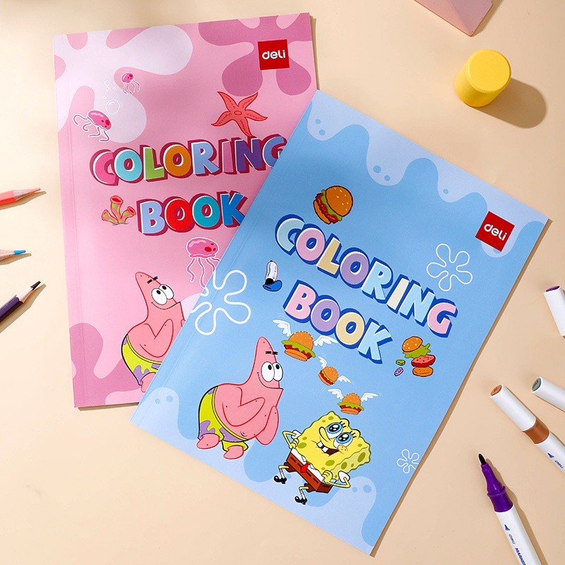 

DELI Colouring Book Children Spongebob / Buku Mewarnai Anak Balita Karakter Spongebob - RAJA BIGBOX
