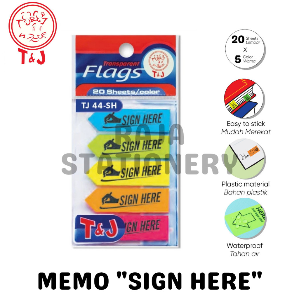

Tom & Jerry SIGN HERE Memo Stick Index Notes Sticker "Sign Here" SET / Label Tanda Tangan Disini Tom Jerry TJ-44-SH - RAJA BIGBOX