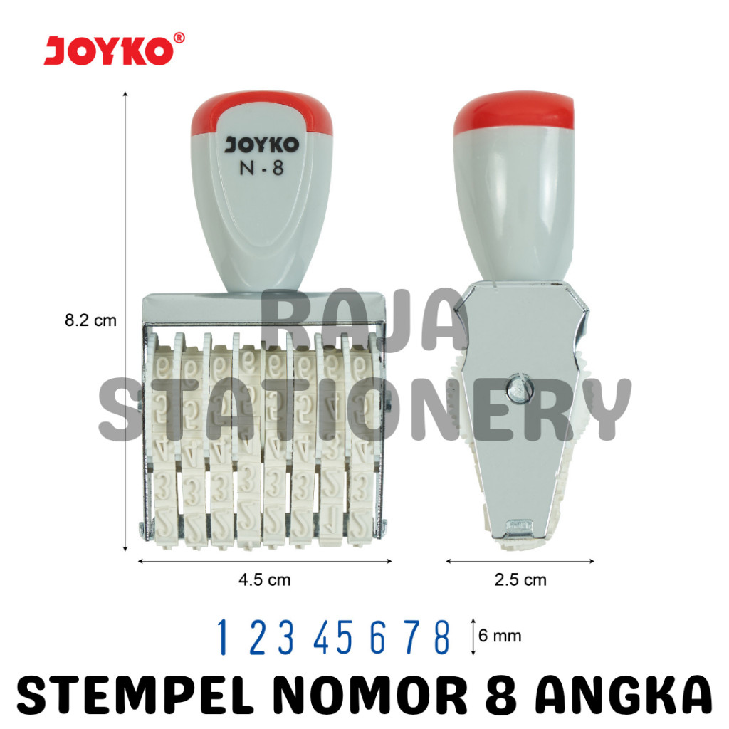 

Joyko Number Stamp 8 DIGITS / Stempel Angka 8 NOMOR Tinta Joyko N-8 - RAJA BIGBOX