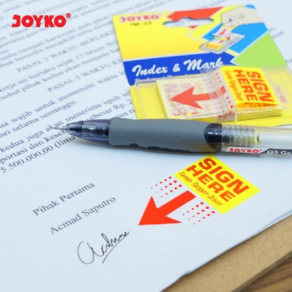 

JOYKO SIGN HERE MEMO "SIGN HERE" INDEX & MARK IM-35 / PEMBATAS & PENANDA STICKER MEMO TEMPEL JOYKO IM-35 - RAJA BIGBOX
