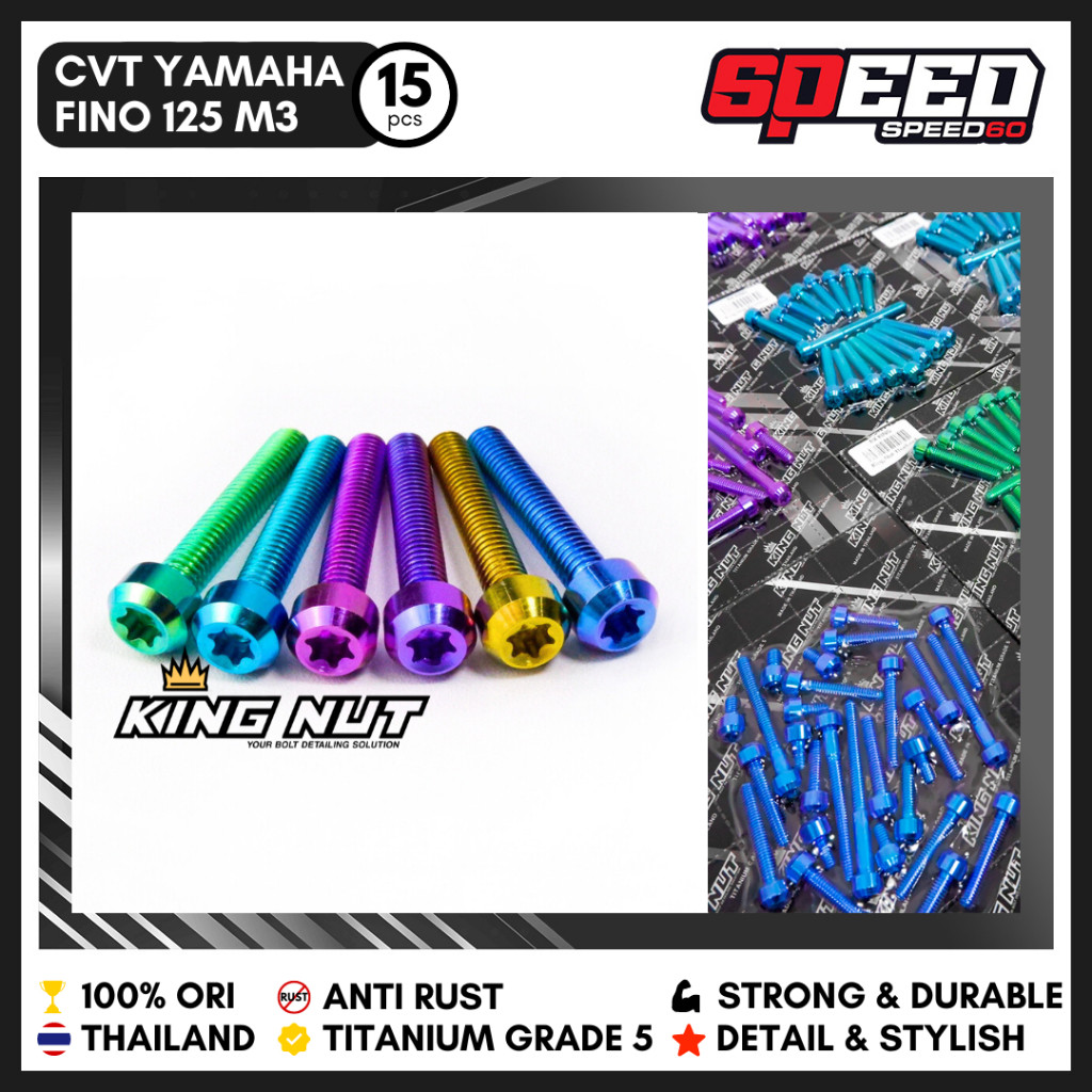 Baut Titanium CVT Yamaha Fino 125 Mio M3 GR 5 King Nut