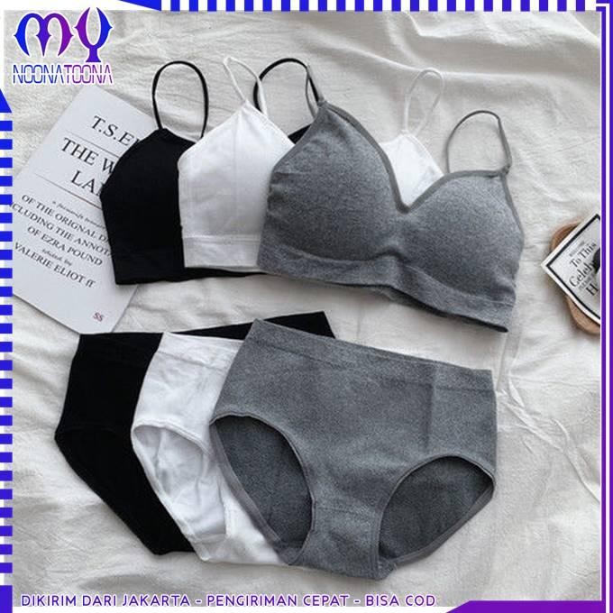 Lovina- Bra Set Wanita 6660 One Set Tanktop Bh Celana Dalam Push Up