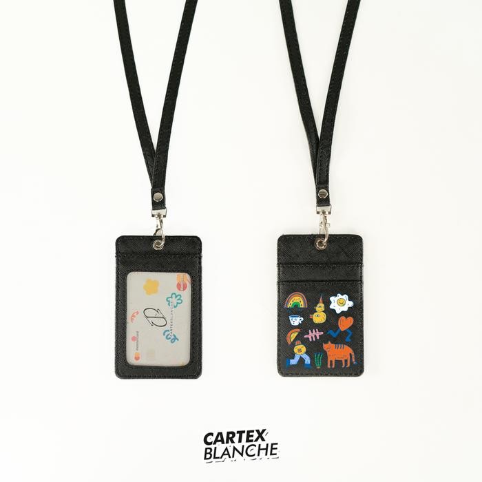 

Cartexblanche Colorfull Graphic Lanyard Card Holder Unisex Name Tag Premium Pria & Wanita