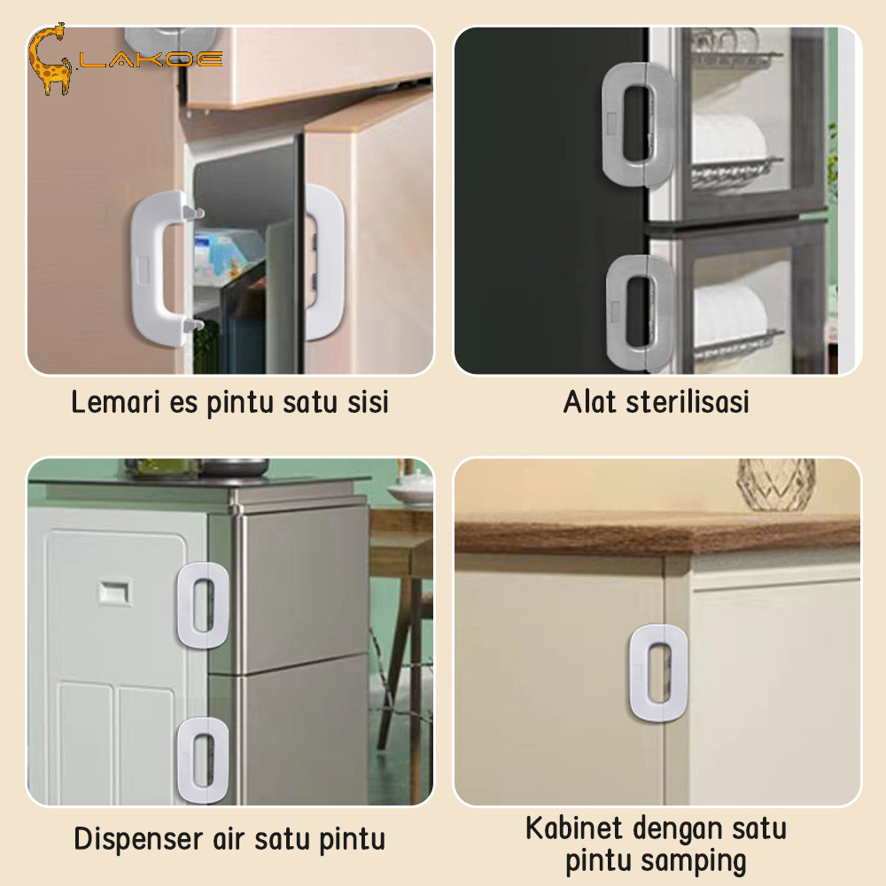 LAKOEOFFICIALMALL Baby Safety Lock Pengunci Kulkas Yang Kuat Kunci Kulkas Pintu Laci Lemari Pakaian