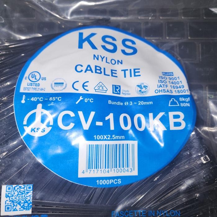 

Kabel Ties KSS Asli Original Taiwan CV-100K x 2,5mm @1000 Pcs