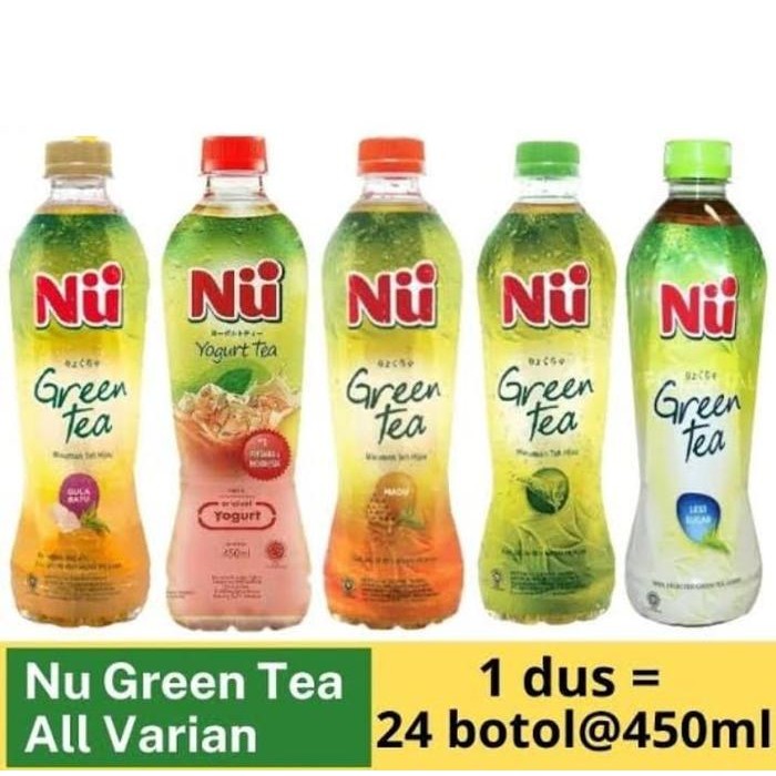 COD // Nu green Tea 450 Ml 1 Dus Isi 24 Pcs // Nu green Tea 450 Ml // Minuman Teh // NU Green Tea