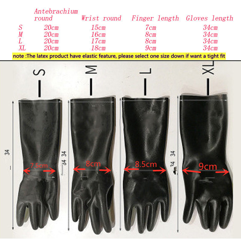 Unisex Latex Rubber Gloves Wrist Seamless Latex Exotic Lingerie Black Red Transparent Short Fetish
