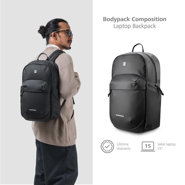 Bodypack Composition Laptop Backpack Tas Punggung - Black