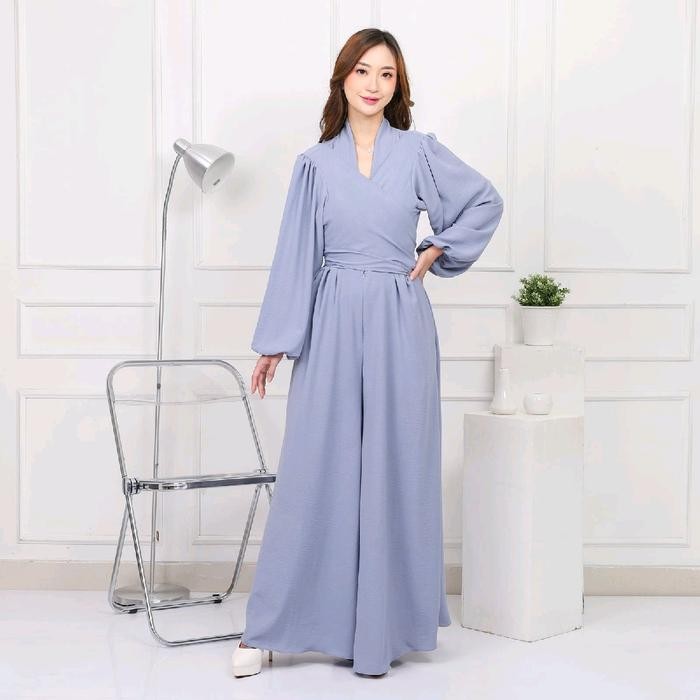 Clavie- Jlc Jumpsuit Karina Kulot Lebar Kd 624 Panjang Wanita Busui Friendly Bahan Premium
