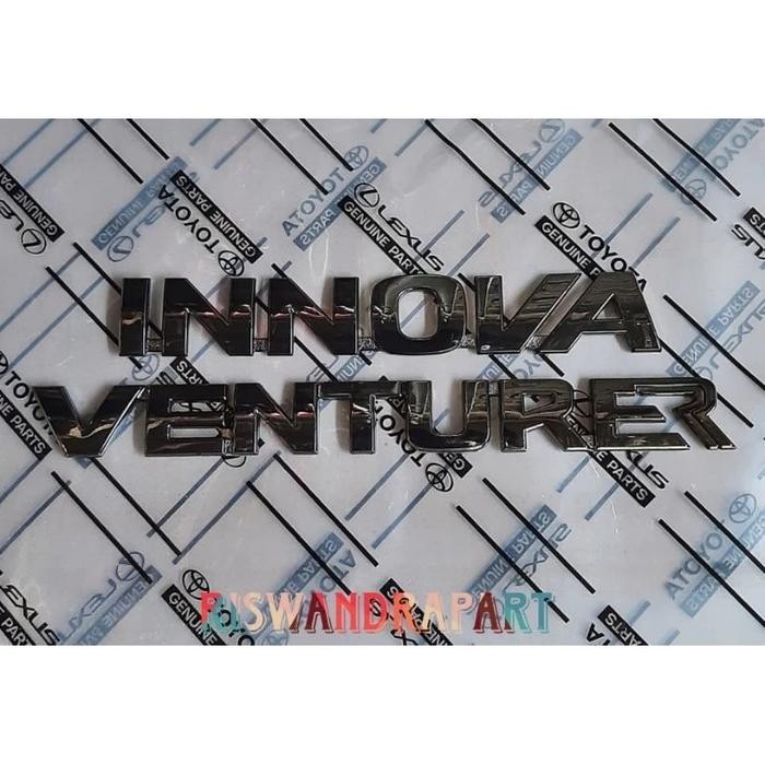 READY emblem logo tulisan INNOVA REBORN VENTURER original BLACK CHROME