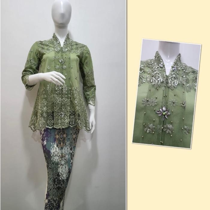 Trenatik- Kebaya Kartini Modis Remaja Bordir Payet Pesta Hitam Baju Wanita Dress Tangan