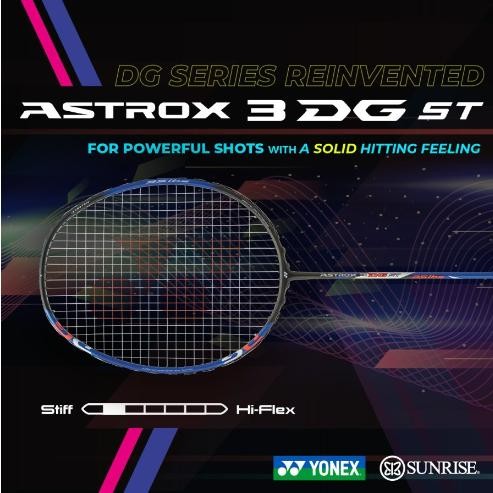 READY RAKET BADMINTON YONEX ASTROX 3 DG ST 3 DG HF 3DG ST HF BLACK BLUE
