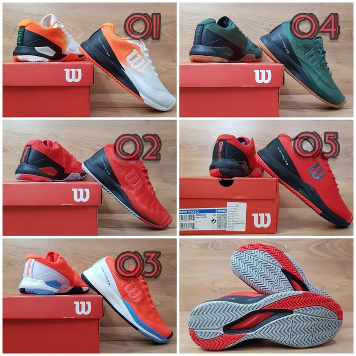 Sepatu Wilson Rush Pro 3.0 Sepatu Olahraga Tenis Tennis