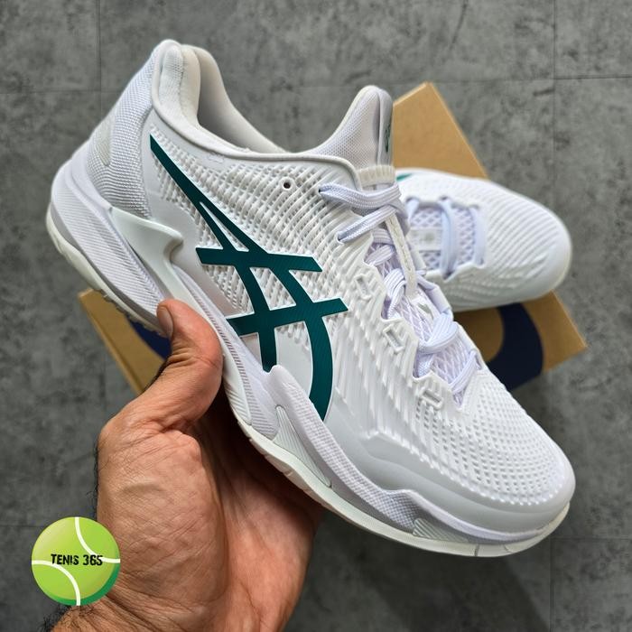Sepatu Tenis Asics Court FF 3 NOVAK White / Pitch Green