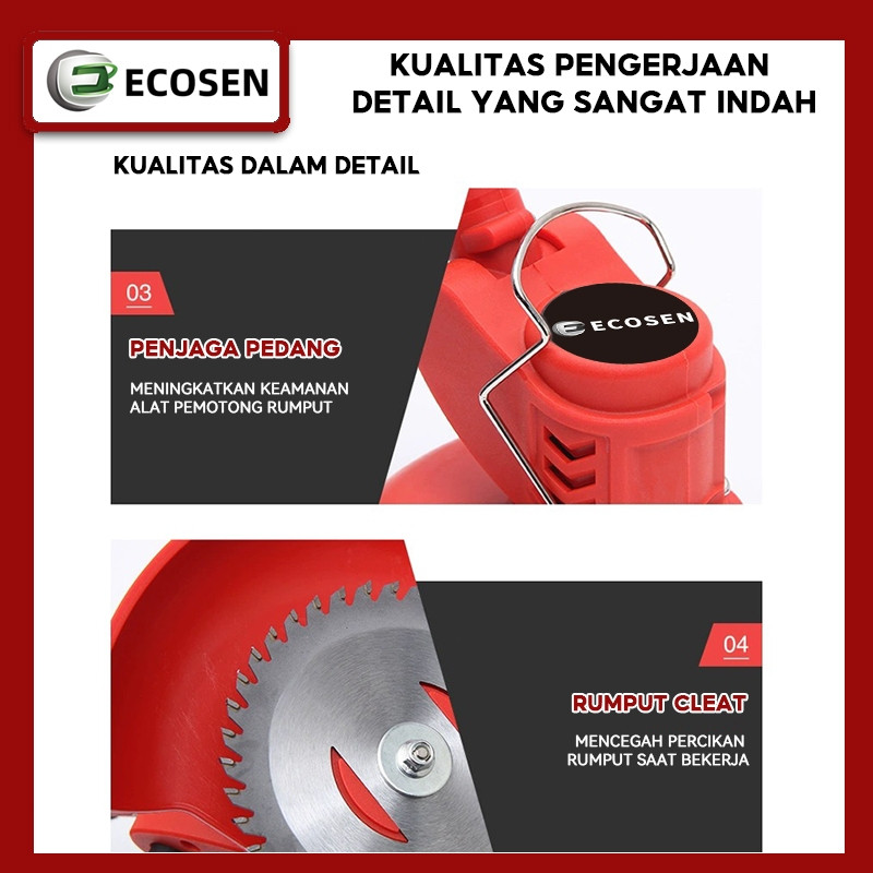 ECOSEN 599VF Mesin Potong Rumput Baterai Mesin Pemotong Rumput Listrik Pemangkas Rumput