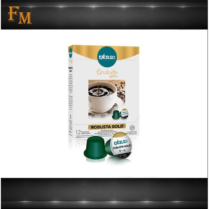 

Excelso Unakaffe Kopi Kapsul Robusta Gold (1 Box 12 Capsule)