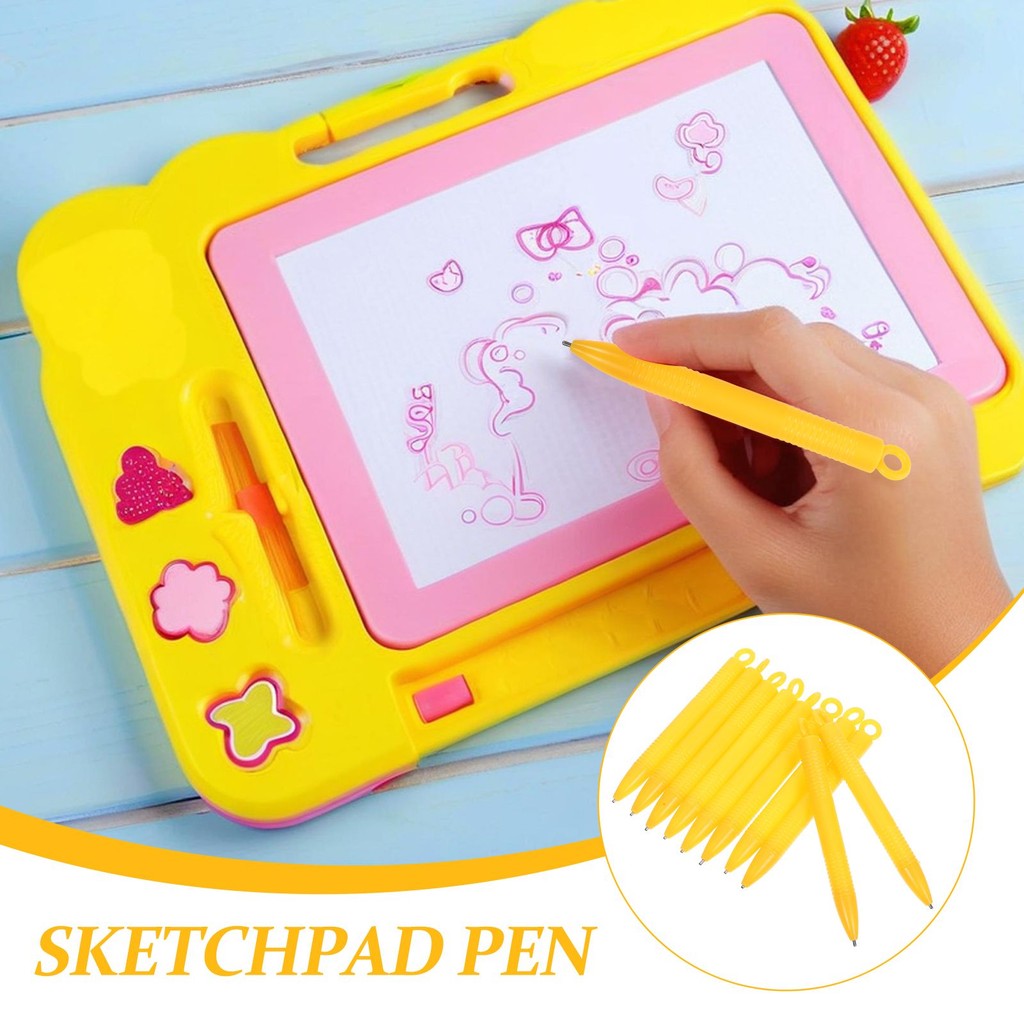

6Pcs Drawing Board Pen For Kids Magnetic Brush Whiteboard Writing Pads Safe Eco Friendly Storage