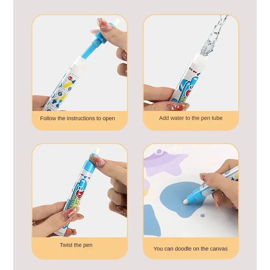 

100X80Cm Magic Water Drawing Mat Coloring Doodle With Reusable Magic Pens Montessori Painting Board