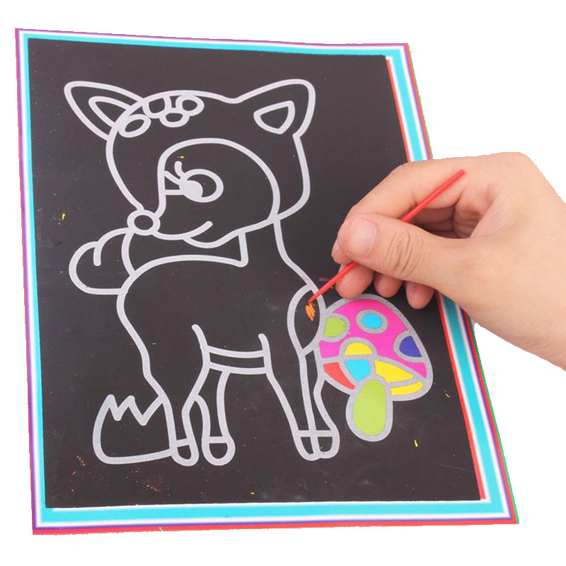 

20Pcs/10Pcs Magic Scratch Art Doodle Pad Sand Painting Cards Early Educational Learning Creative