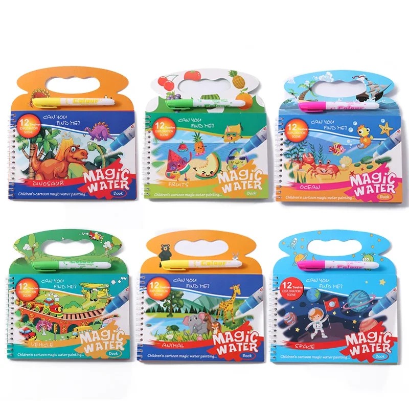 

Magical Water Painting Book Toddler Early Education Toys Reusable Magic Drawing Coloring Book For