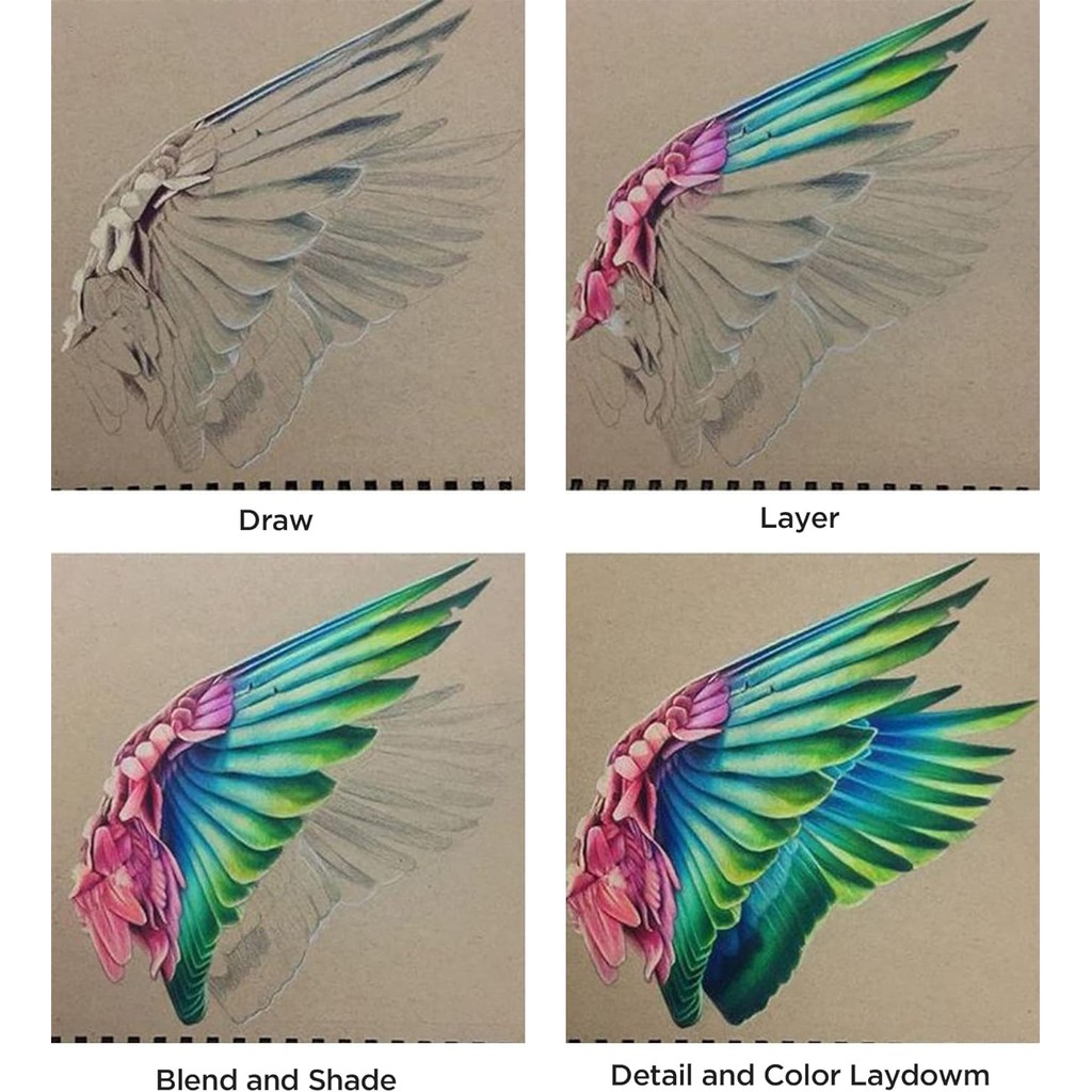 

120-Color Wooden Colored Pencil Set With Pocket Clip, Medium Point, Professional Drawing Pencils In