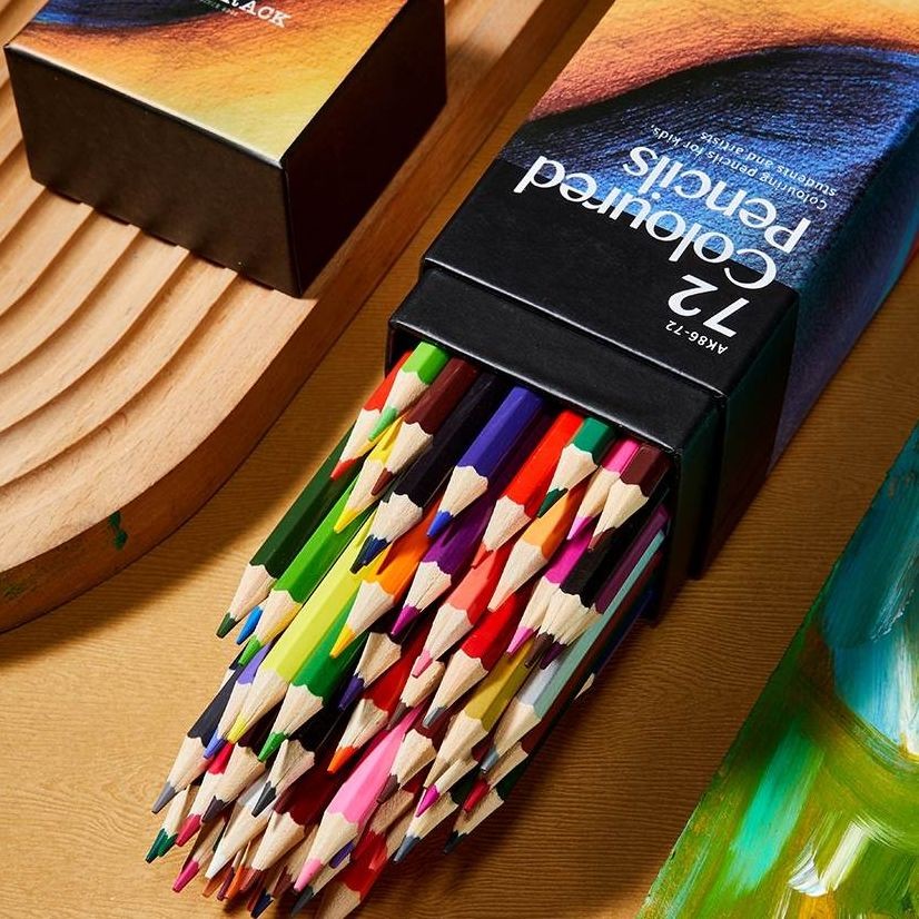 

24/36/48/72 Colors Oily Colored Pencils Hexagon Wooden Handle Set Artist Painting Drawing Sketch Art