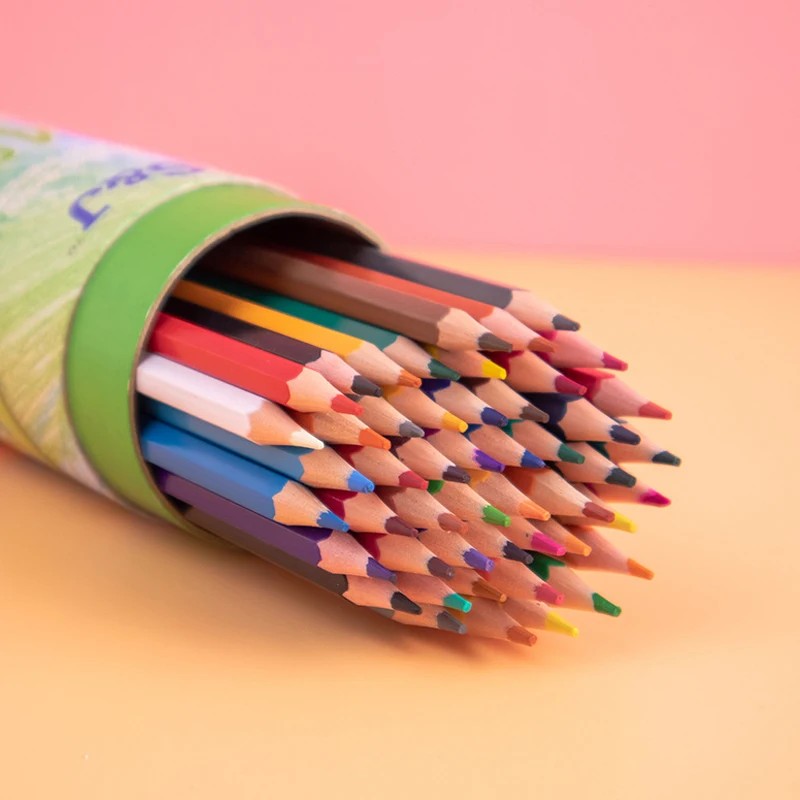 

Pretty Barrel 18 Color Pencils Crayons Set For Kids Kawaii Stationery Drawing Colored Pencils For