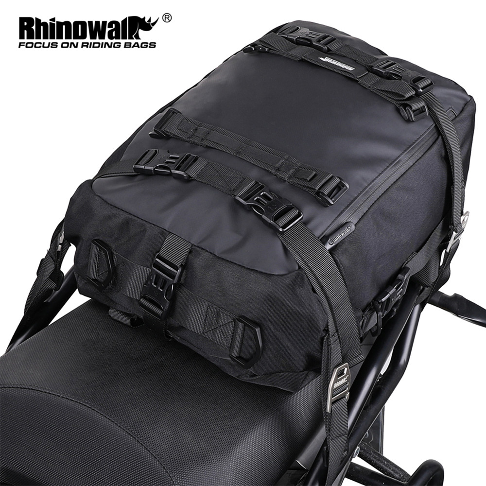 Rhinowalk Motorcycle Back Seat Bag 10/20/30L Waterproof Multifunctional Saddle Side Luggage Bag