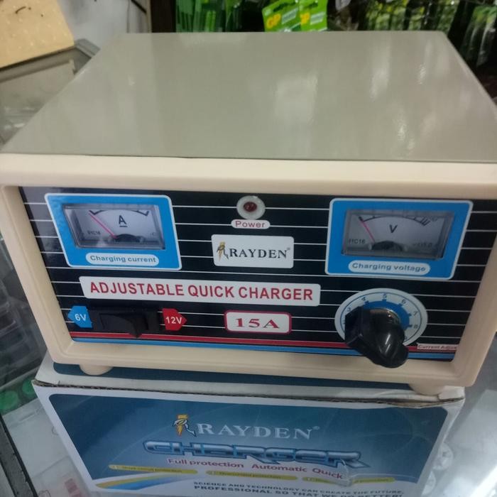 charger aki 15a merek rayden input ac 220v charger aki motor dan mobil