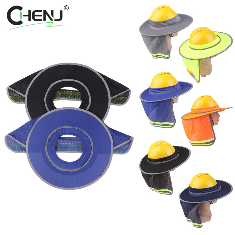 Hard Hat Sun Neck Shield Summer Helmet Mesh Sunshade High Visibility Reflective Hard Hat Shade For O
