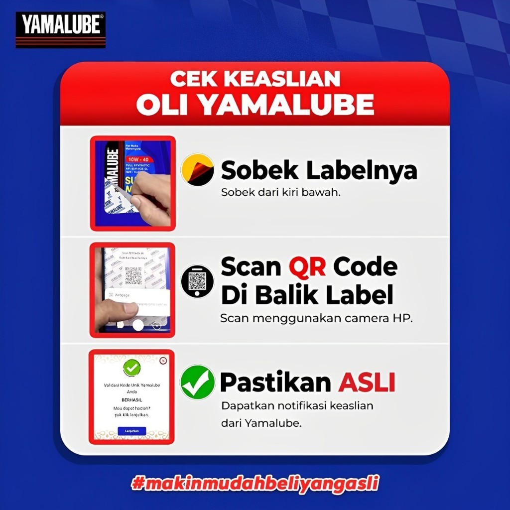 Yukngegas Paket Oli 5 Botol Oli Yamalube Silver 4T Sj 20W-40 Jaso Ma 800Ml Original Yamaha