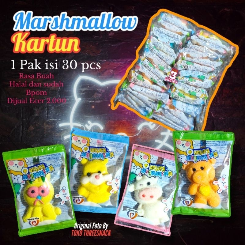 

Marshmallow Kartun ( Renceng ) 1 Pak Isi 30 Pcs