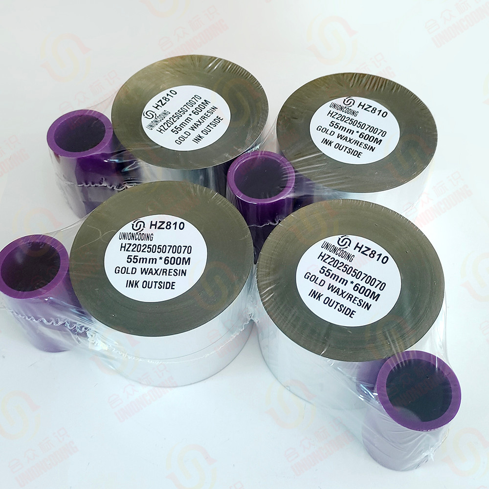 Tto Ribbon Gold Wax Resin 55Mm Width 600M Length For Markem Videojet/Domino Linx Printer