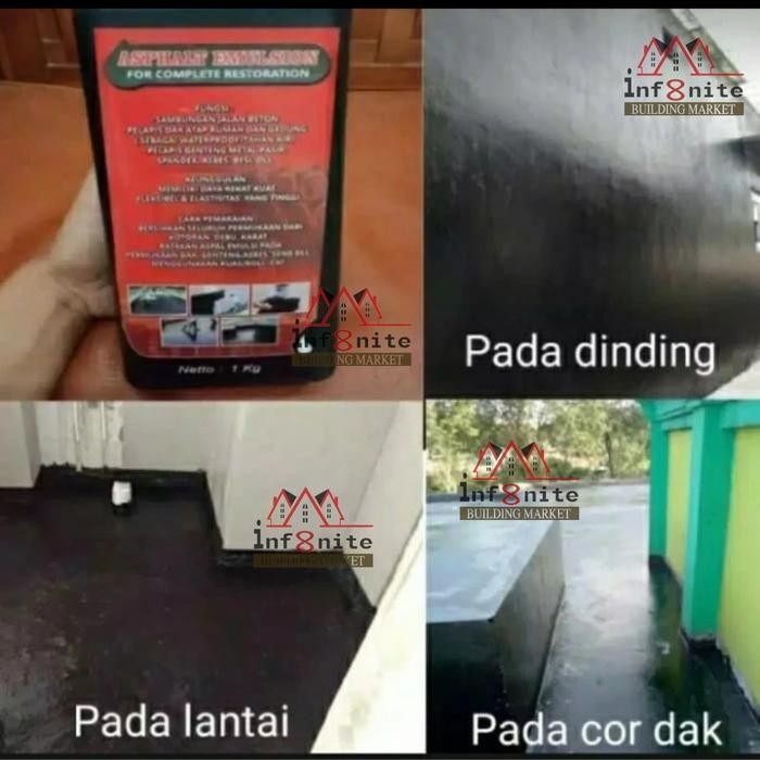 Auradeko Aspal Cair Emulsion Hitam 5 Kg Anti Bocor Rembes Penambal Dak Beton Kolam Kamar Mandi