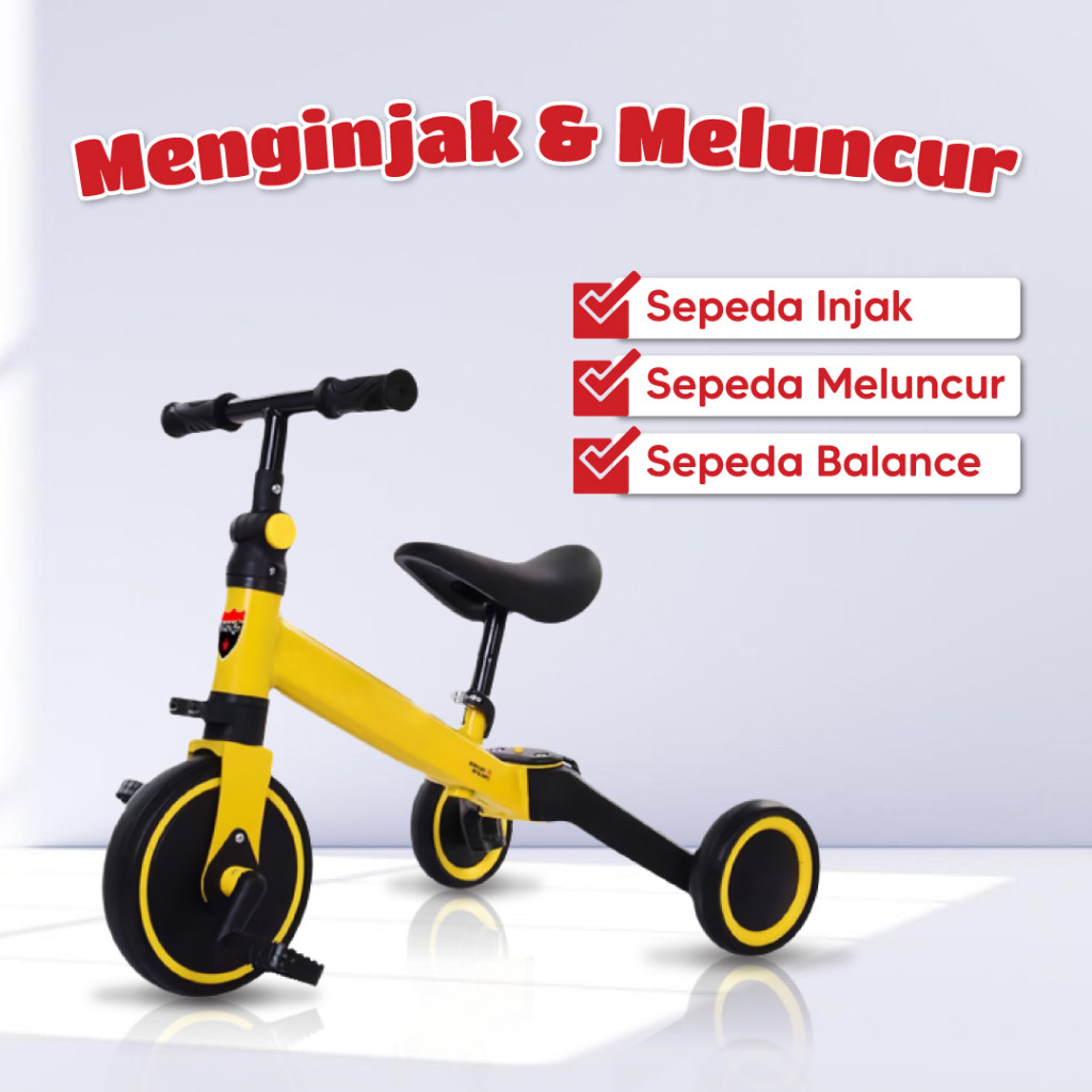 OSM JKT 5220 Mainan Sepeda Anak 3 Roda 2in1 / Sepeda Keseimbangan Anak / Balance Bike Ride