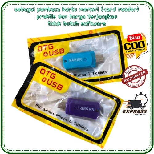 OTG Card Reader For Handphone Naser - Pembaca Kartu Memori Untuk Handphone - Card Rider Kartu Memory