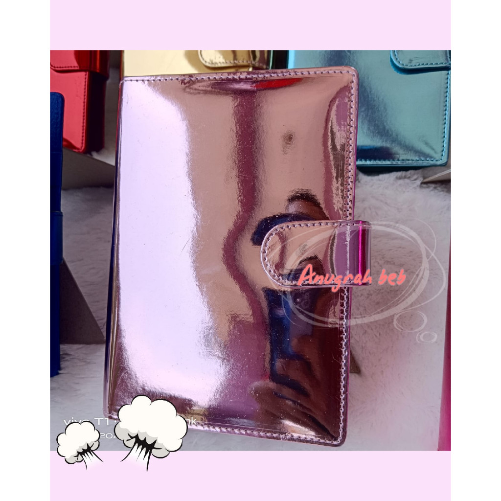 

[READY] binder polos premium hologram glossy A6 6ring 8warna pilihan