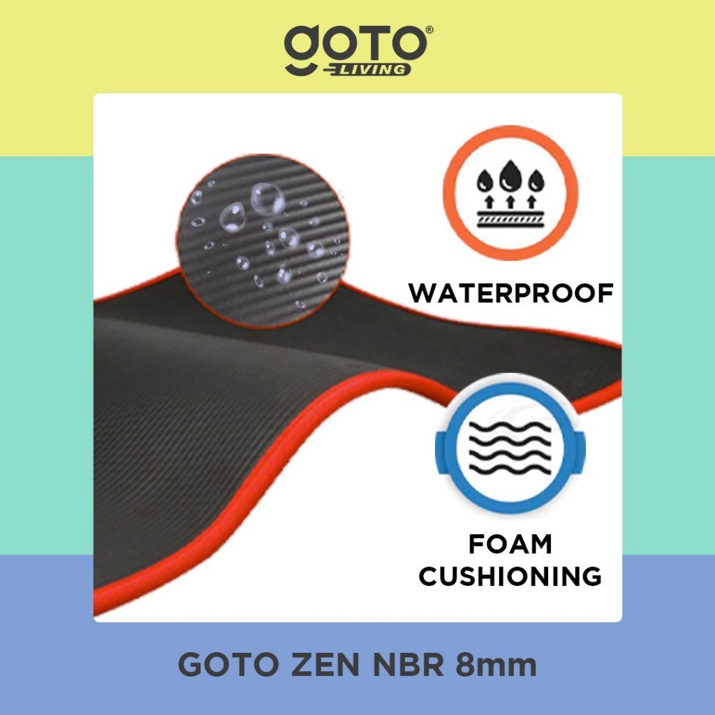 Goto Zen NBR Yoga Mat 8mm Matras Olahraga Poundfit Anti Slip Tebal