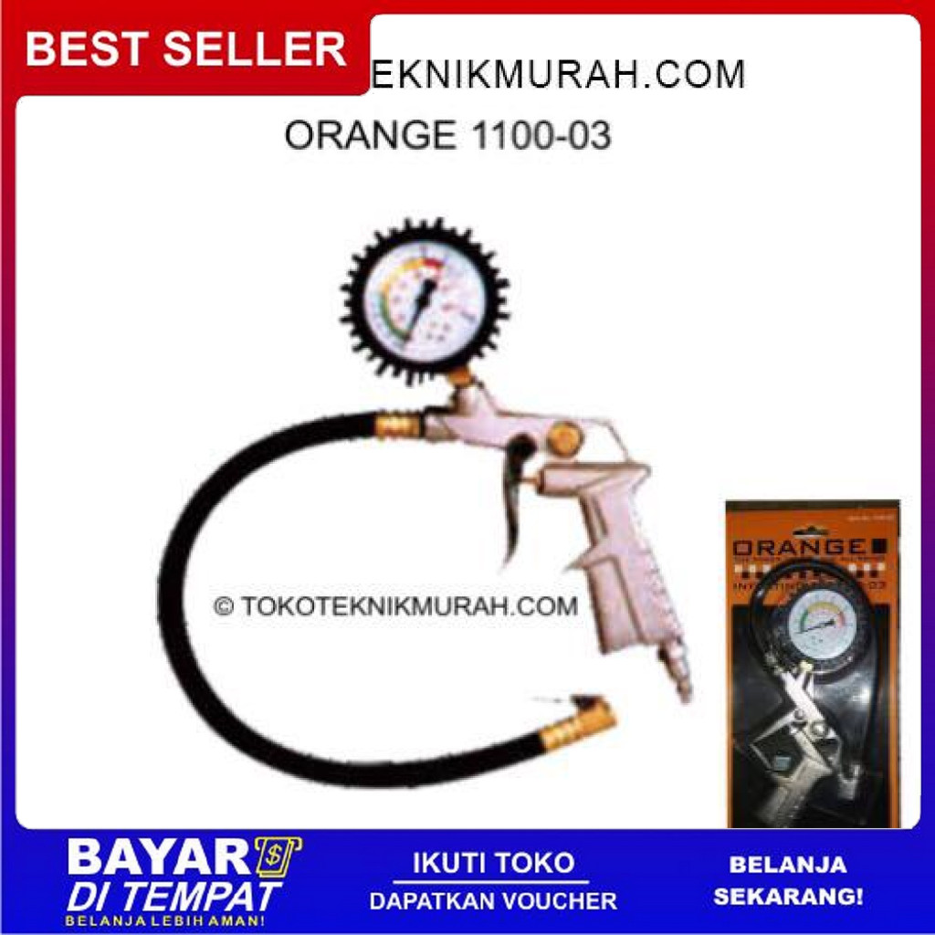 FREE ONGKIR ORANGE 1100-03 TIRE INFLATOR GUN INFLATING ALAT ISI ANGIN BISA COD