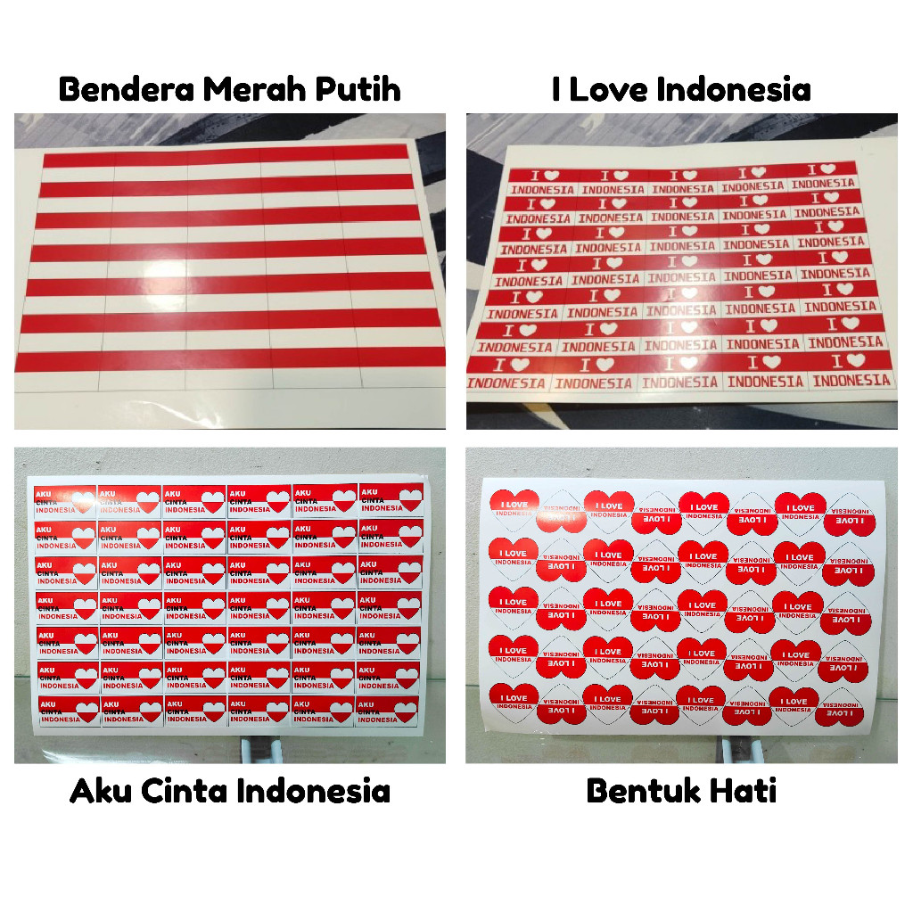 

(Perlembar) Bendera Stiker Pipi Merah putih Support Hut RI